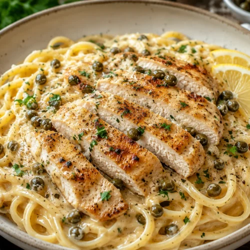 Creamy Chicken Piccata Pasta