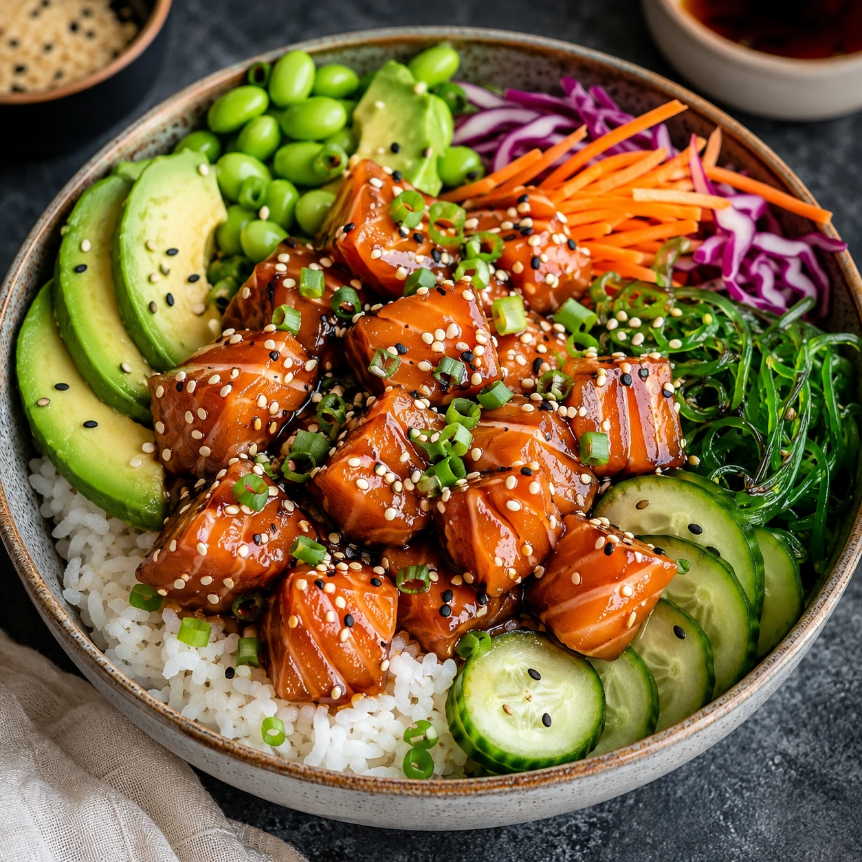 Salmon Teriyaki Poke: The Easy No-Cook Bowl