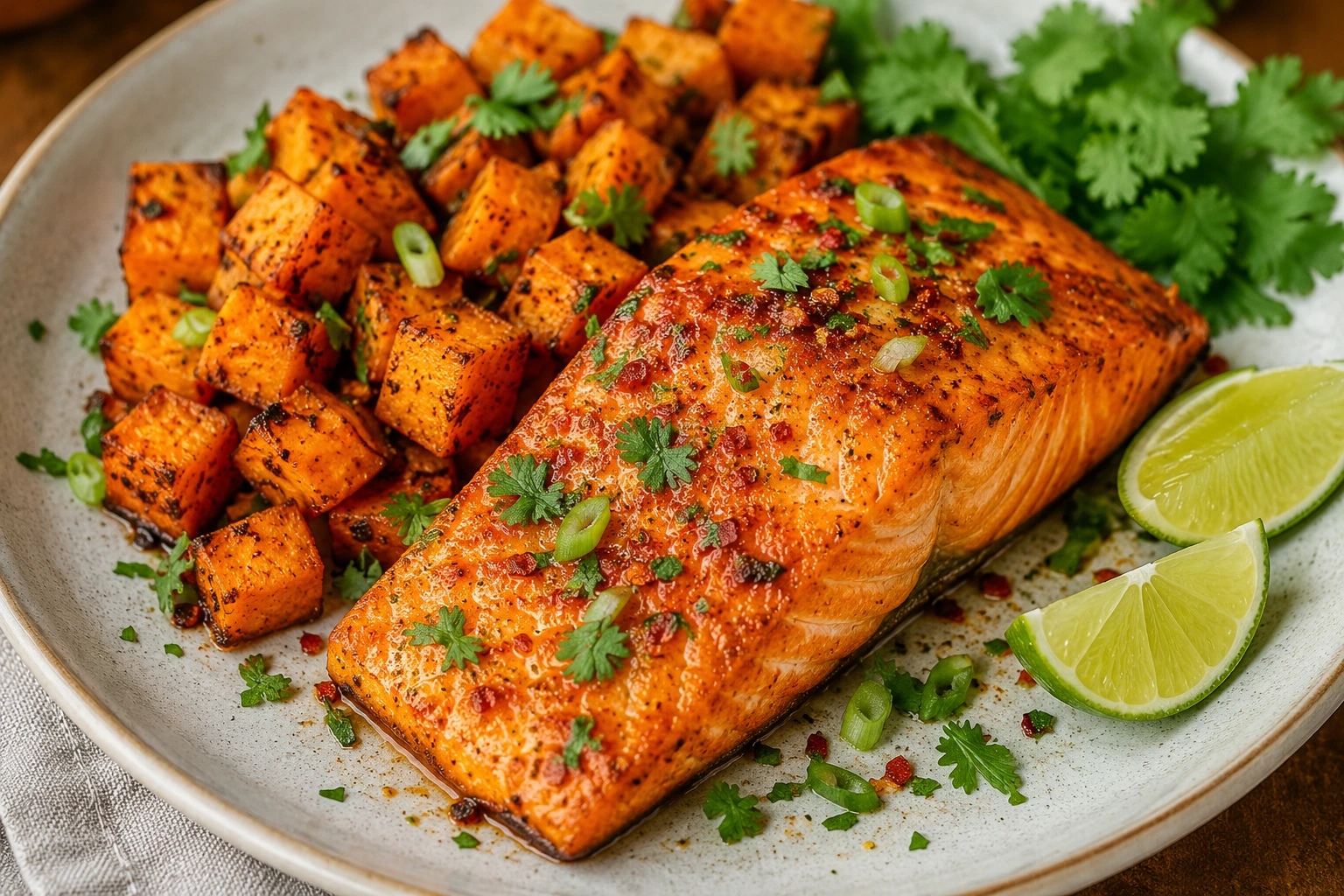 Red Curry-Roasted Salmon and Sweet Potatoes: Easy One-Pan Recipe