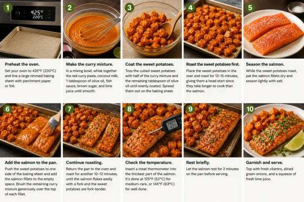 Red Curry–Roasted Salmon and Sweet Potatoes