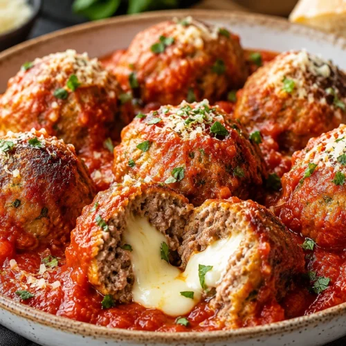 Stuffed Meatballs with Marinara