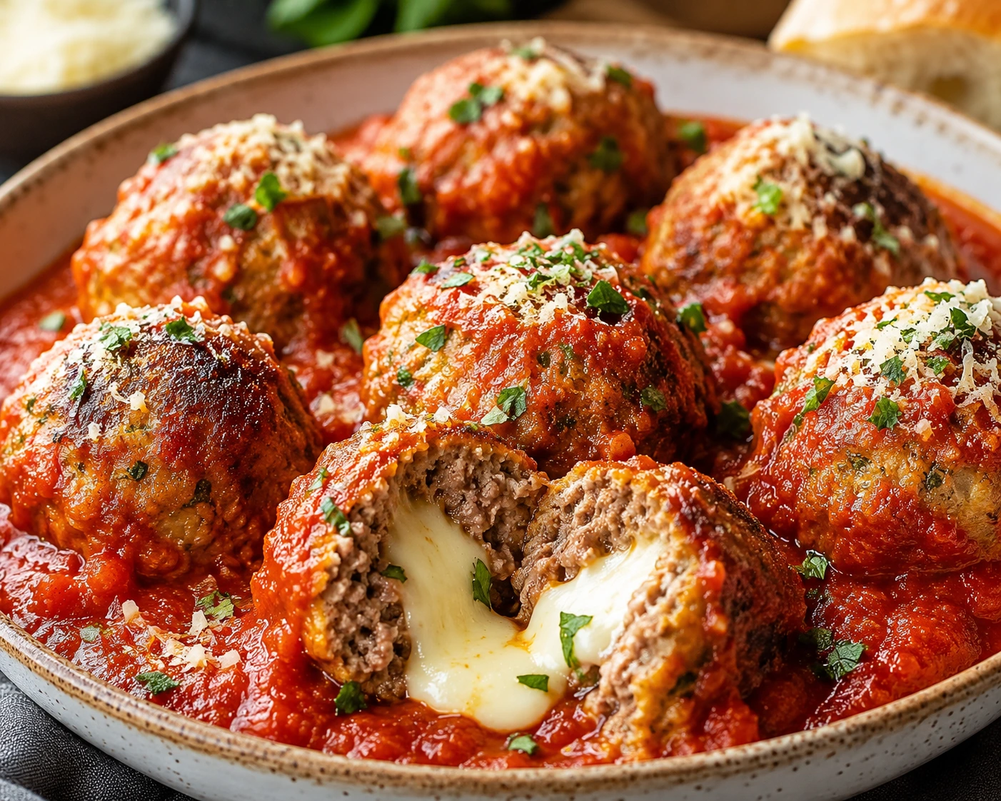 Stuffed Meatballs with Marinara: The Cheesy Recipe
