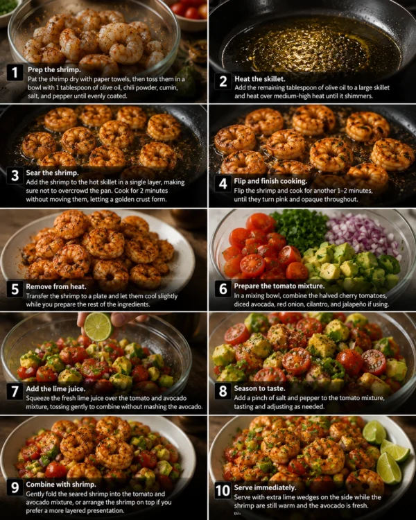 Seared Shrimp with Tomato, Lime, and Avocado