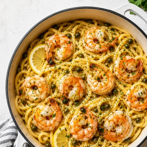 One-Pot Shrimp Piccata Pasta