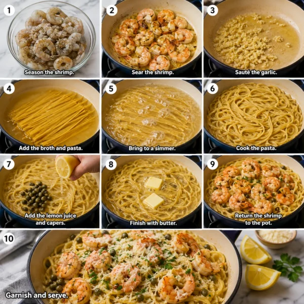 One-Pot Shrimp Piccata Pasta