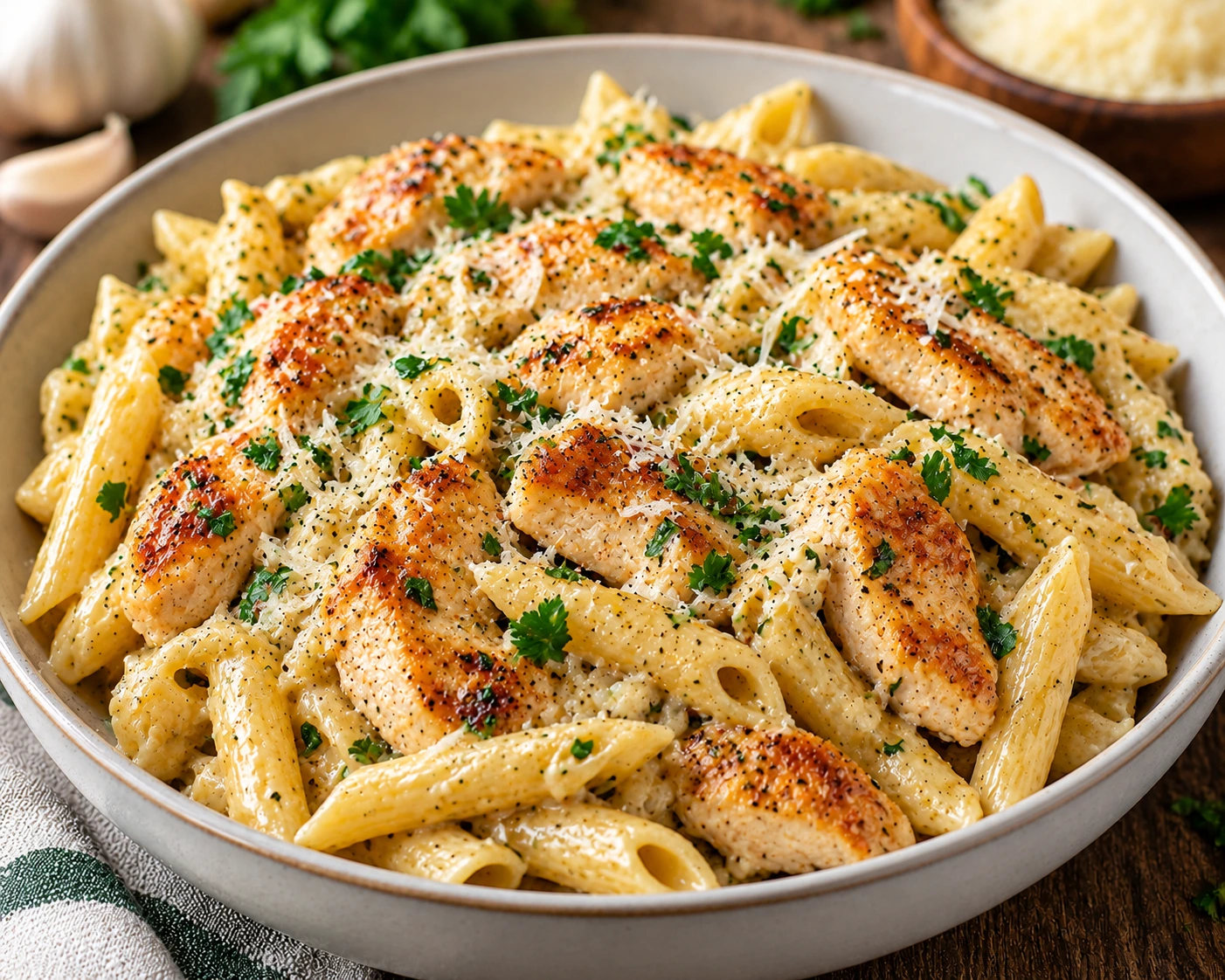 Garlic Parmesan Chicken Pasta: A Creamy 30-Minute Dinner Anyone Can Make