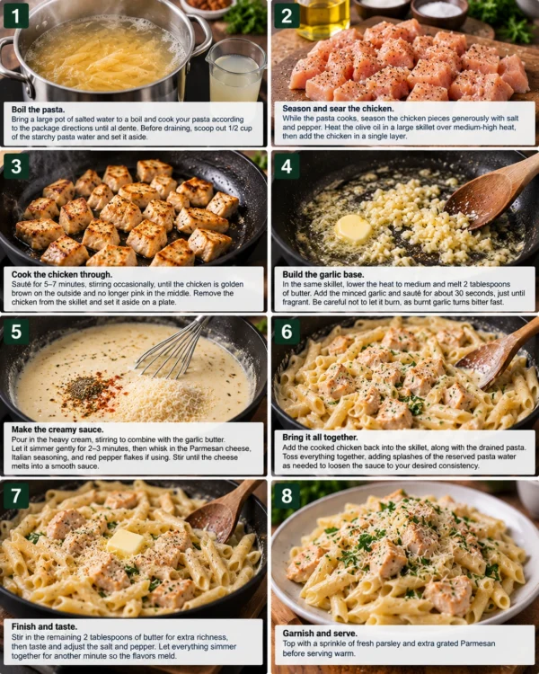 garlic parmesan chicken pasta